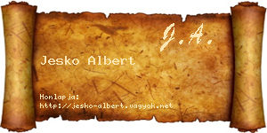 Jesko Albert névjegykártya
